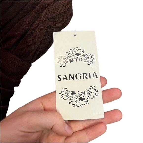 NWT! Sangria brown midi mesh dress - Picture 8 of 12